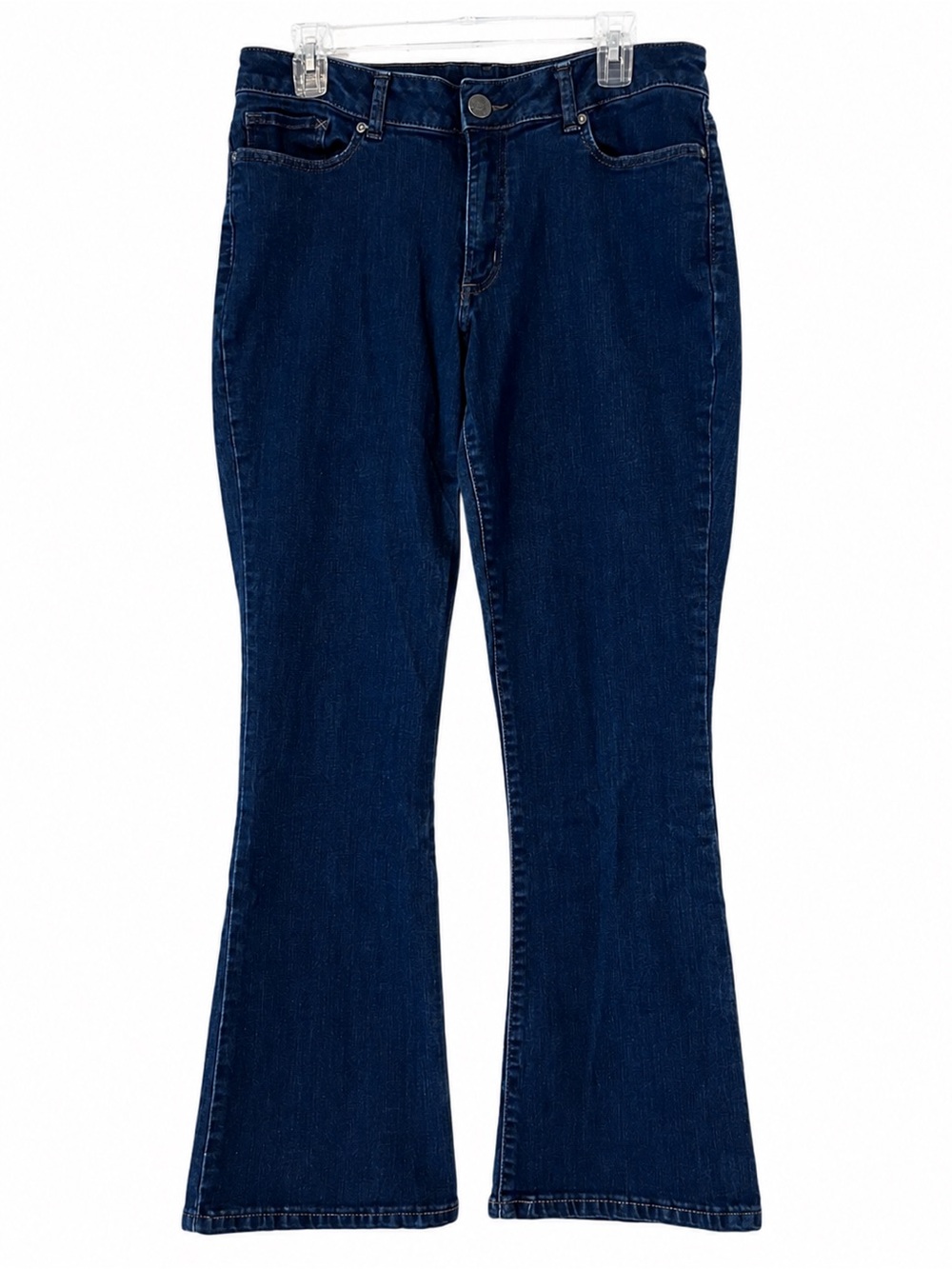 Lee Women’s Curvy Fit Bootcut Dark Wash Mid-Rise Jeans—Size 14 Short